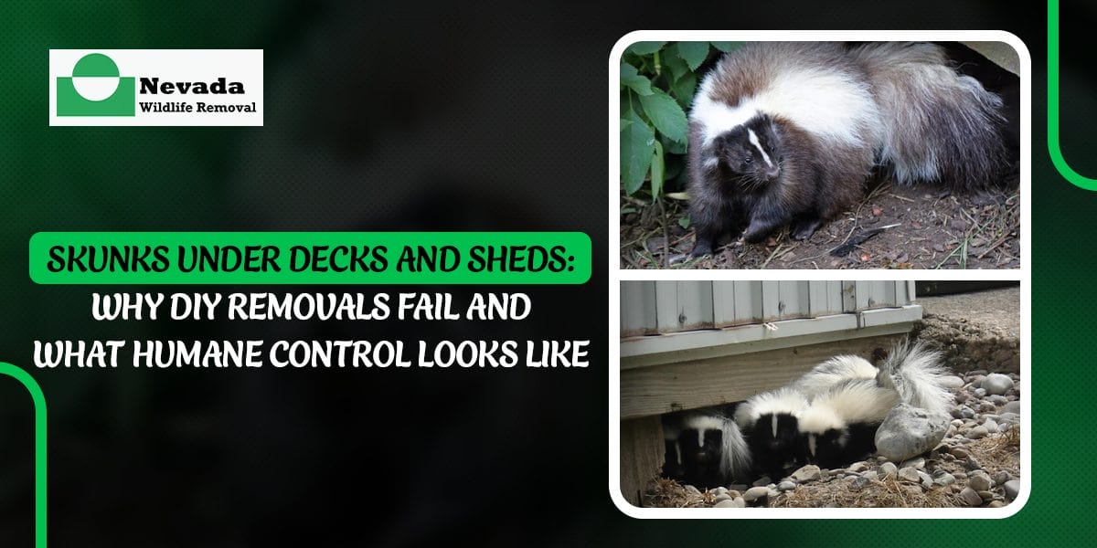Skunks Under Decks and Sheds: Why DIY Removals Fail and What Humane Control Looks Like